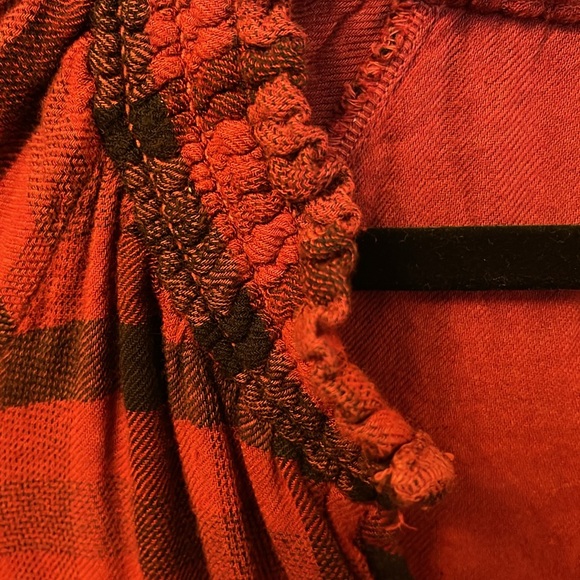 Anthropologie, large Merlot and black plaid blouse, long sleeved - Picture 3 of 7